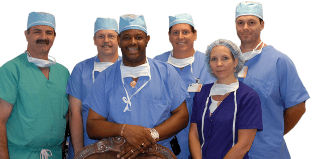 Dr. Reynolds with a group of trainees at his office in Coral Springs, FL.