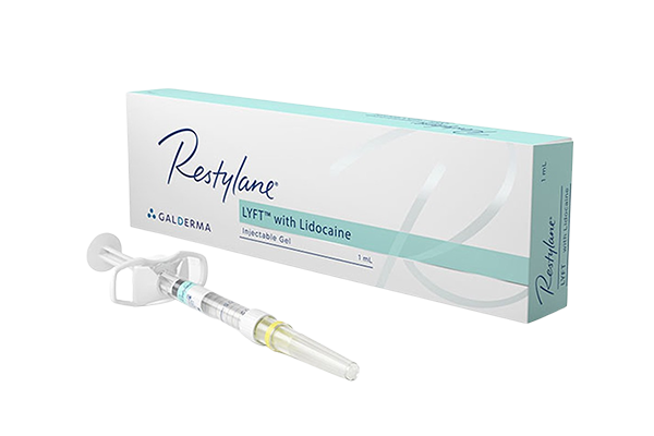 Rystaline box and syringe set to a white background.